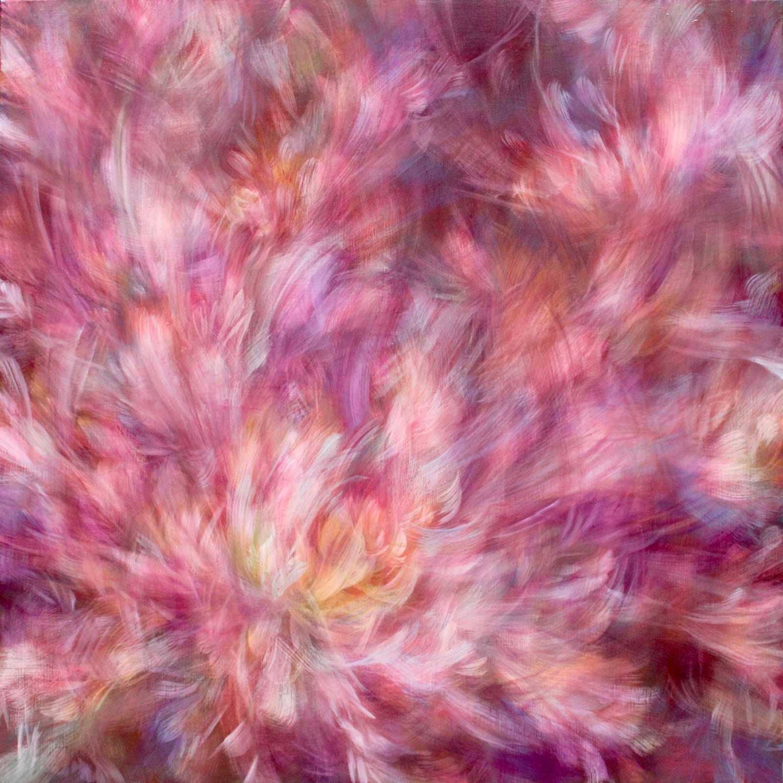 Nagare floraison peinture fluide Noriku kura fuji rose printemps fleur peinture japonaise japon peinture contemporaine peinture à l'huile Galerie Art Yi galerie d'art de Bruxelles