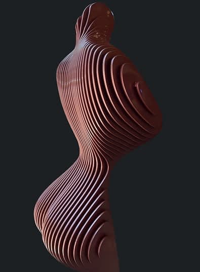venuza contemporary woman sculpture angle garden art jean paul kala aluminium art Art Yi Gallery Brussels art gallery