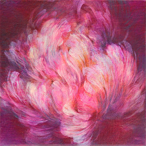 Nagare Walzer der Blumenmalerei Noriku Kura Fuji rosa Frühlingsblume japanische Malerei Japan zeitgenössische Malerei Ölgemälde Art Yi-Galerie Brüsseler Kunstgalerie