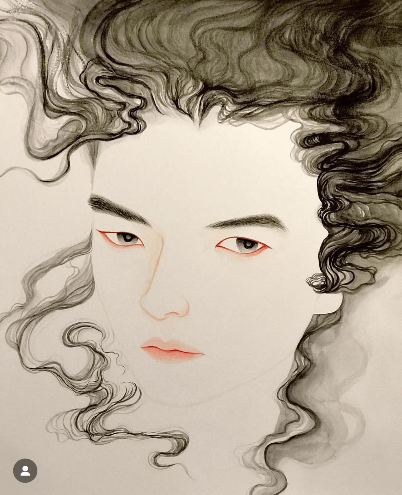 yang wang jojo chinois contemporain ukiyo-e et yamato-e peinture peinture à l'encre bel homme japonais aquarelle dessiner architecte d'intérieur galerie d'art art yi bruxelles