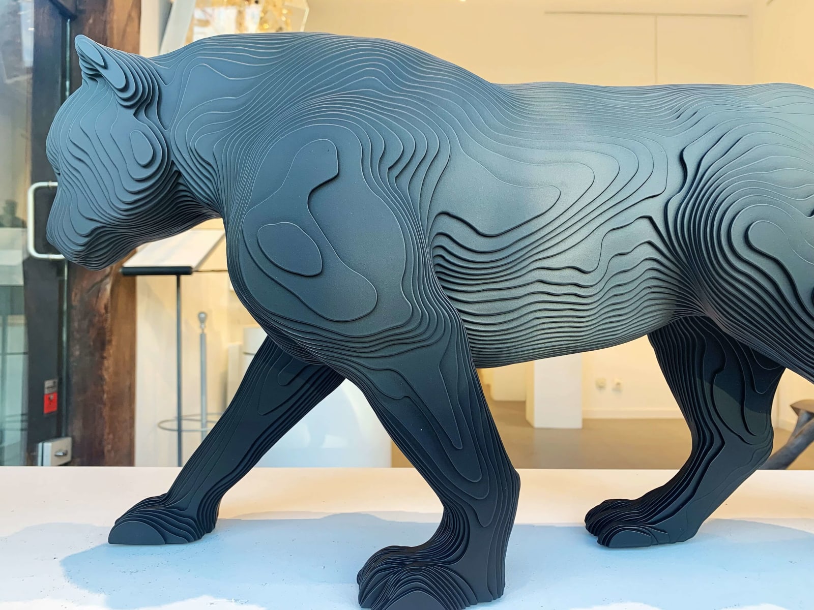 tawa léopard animal sculpture contemporaine art de Jean-Paul KALA
