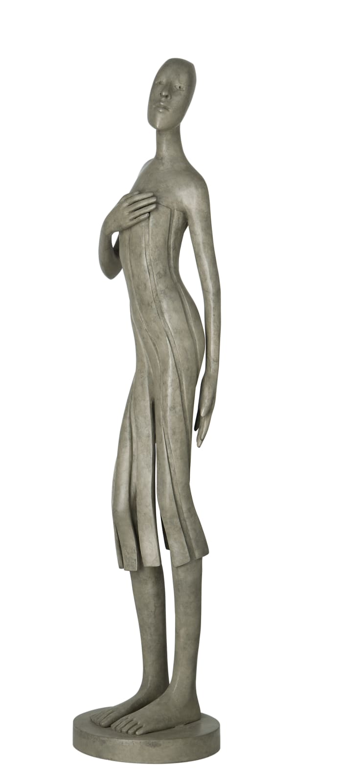Isabel Miramontes hedendaagse bronzen sculptuur abstracte kunst callipyge een mooi meisjesbeeld dansend in haar jurk