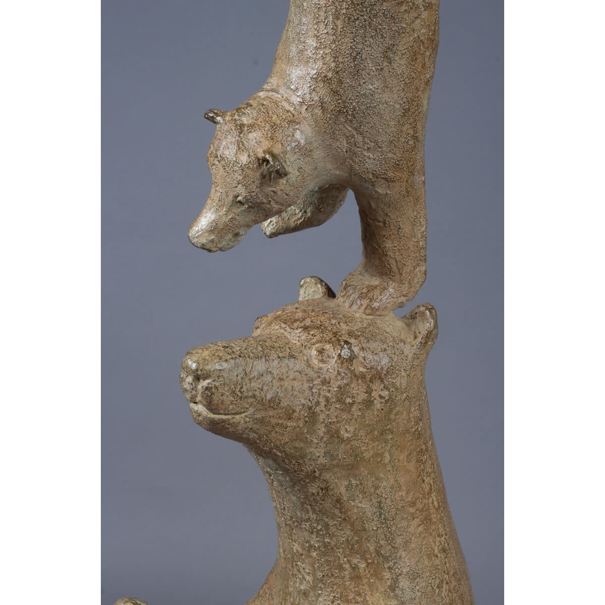 Balancing on the ice floe bear sculpture animal sculpture contemporary bronze sculpture sophie verger Art Yi Gallery Brussels art gallery