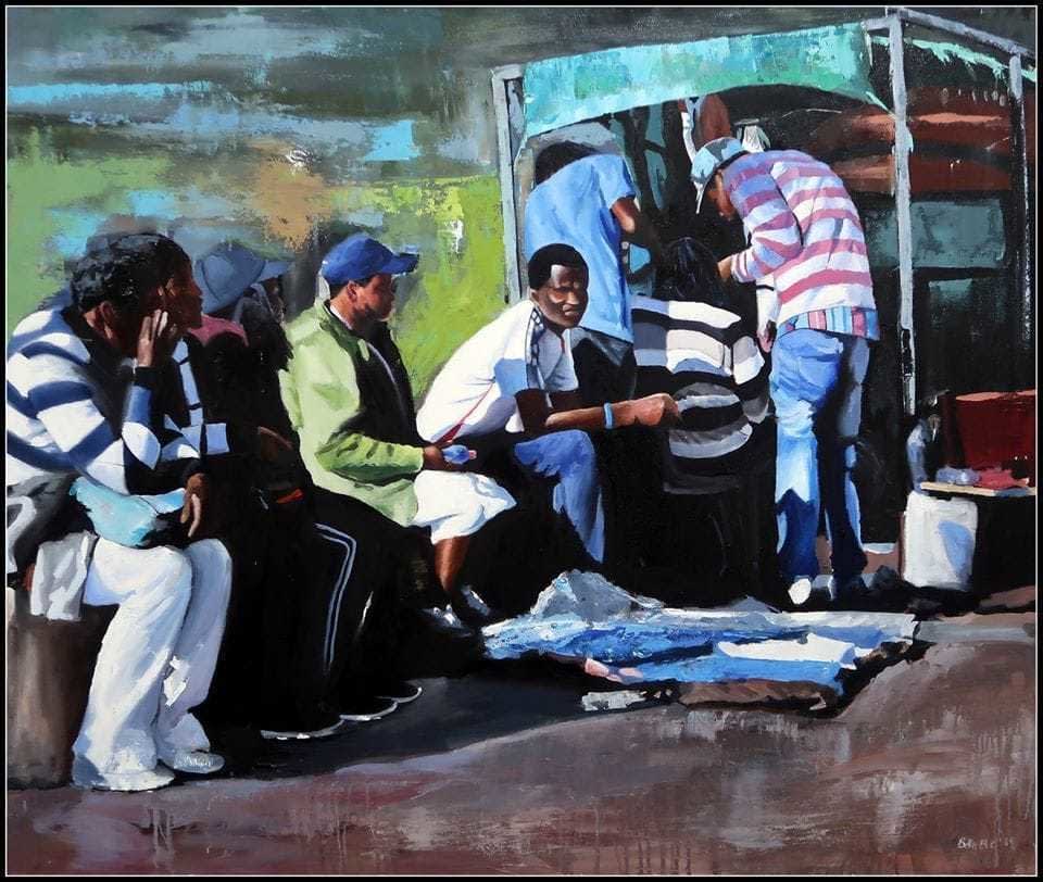 Banele Njadayi, View from the Govern Mbeki Taxi Rank (Original), 2020