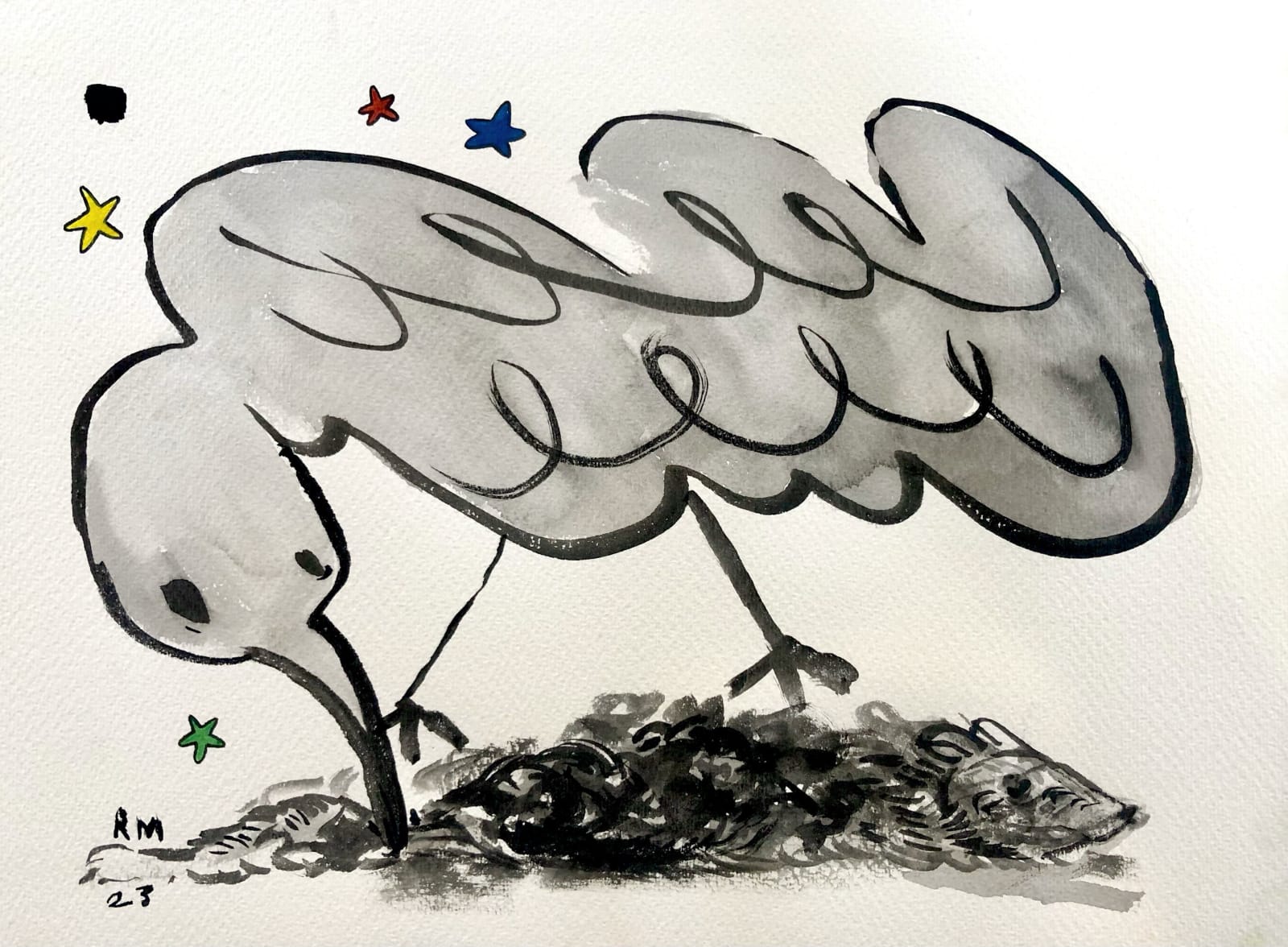 Robbie Motion, Bird Eating Rodent, 2023