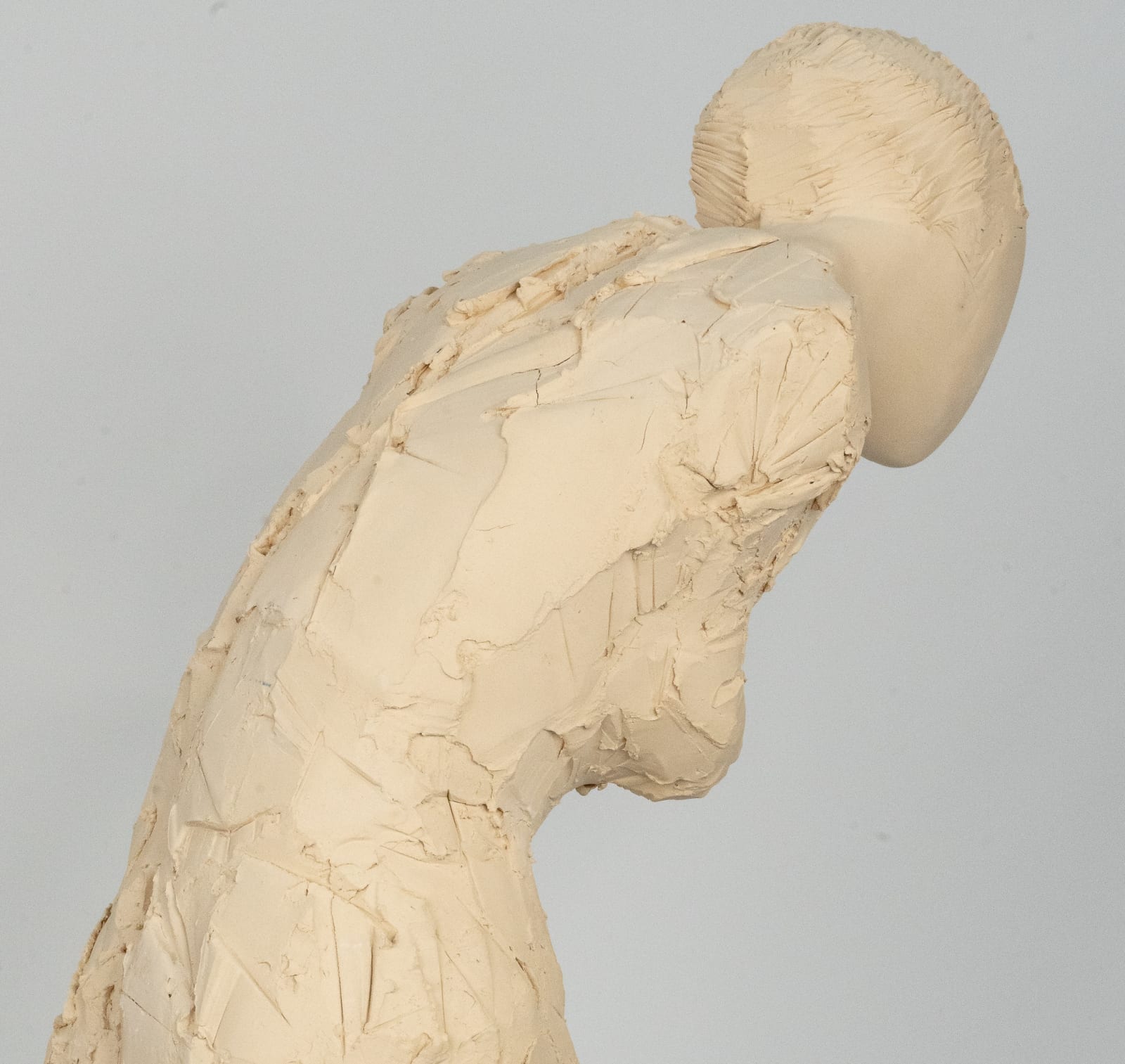 Fragmented figurative female torso in white ceramic. No. 3 in sculptor Emilio DiIorio's Sei donne series..