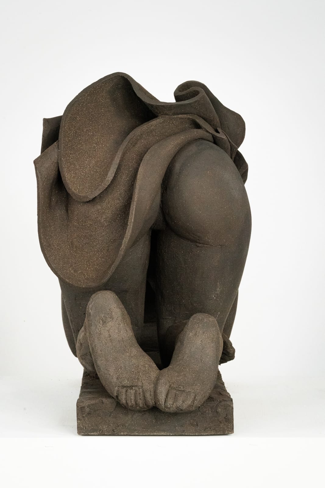 Figurative ceramics sculpture by artist Emilio DiIorio. Female figure is No. 5 in artist's Seated Bathers series in black clay.Figurative ceramics sculpture by artist Emilio DiIorio. Female figure is No. 5 in artist's Seated Bathers series in black clay.