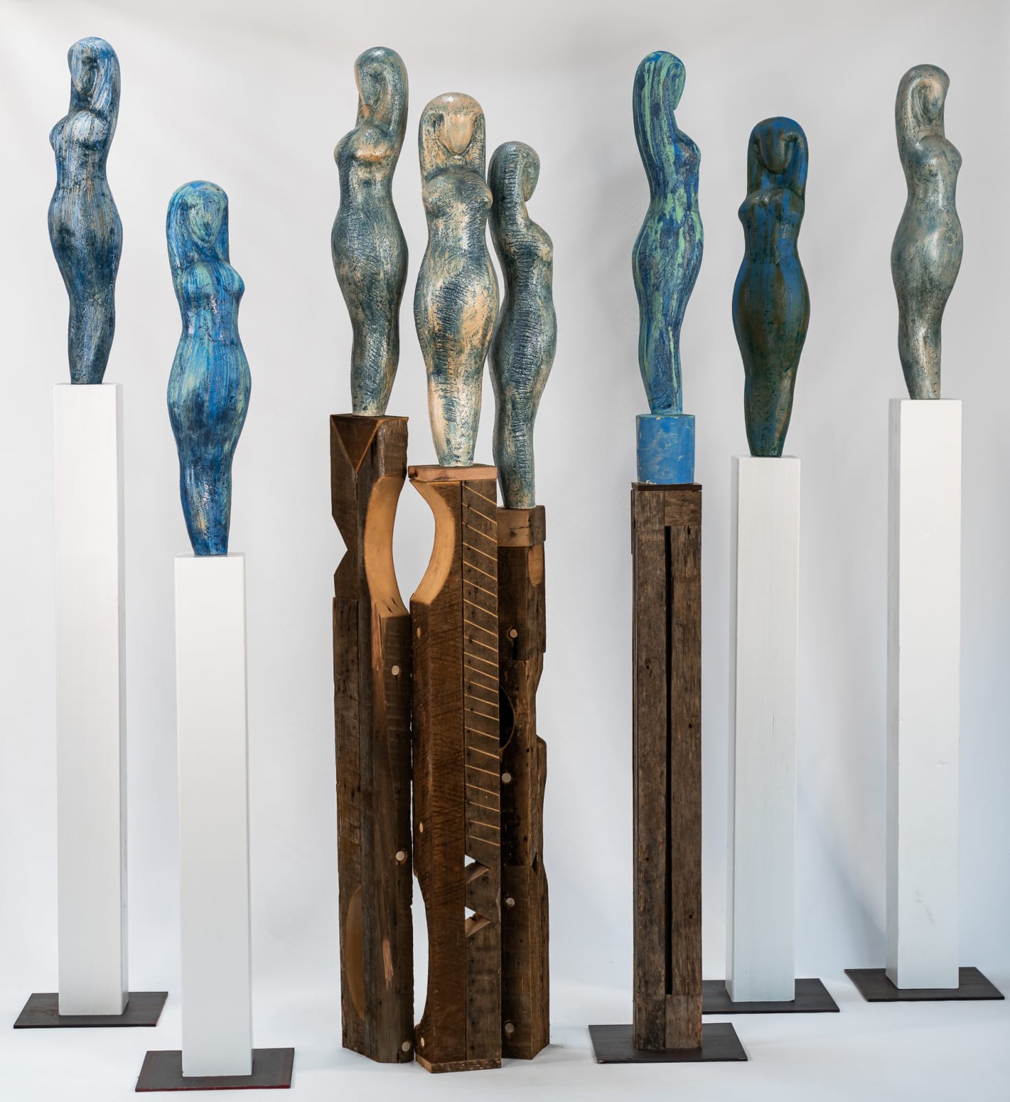 Ceramic figurative sculptures in the Egyptian series by sculptor Emilio DiIorio