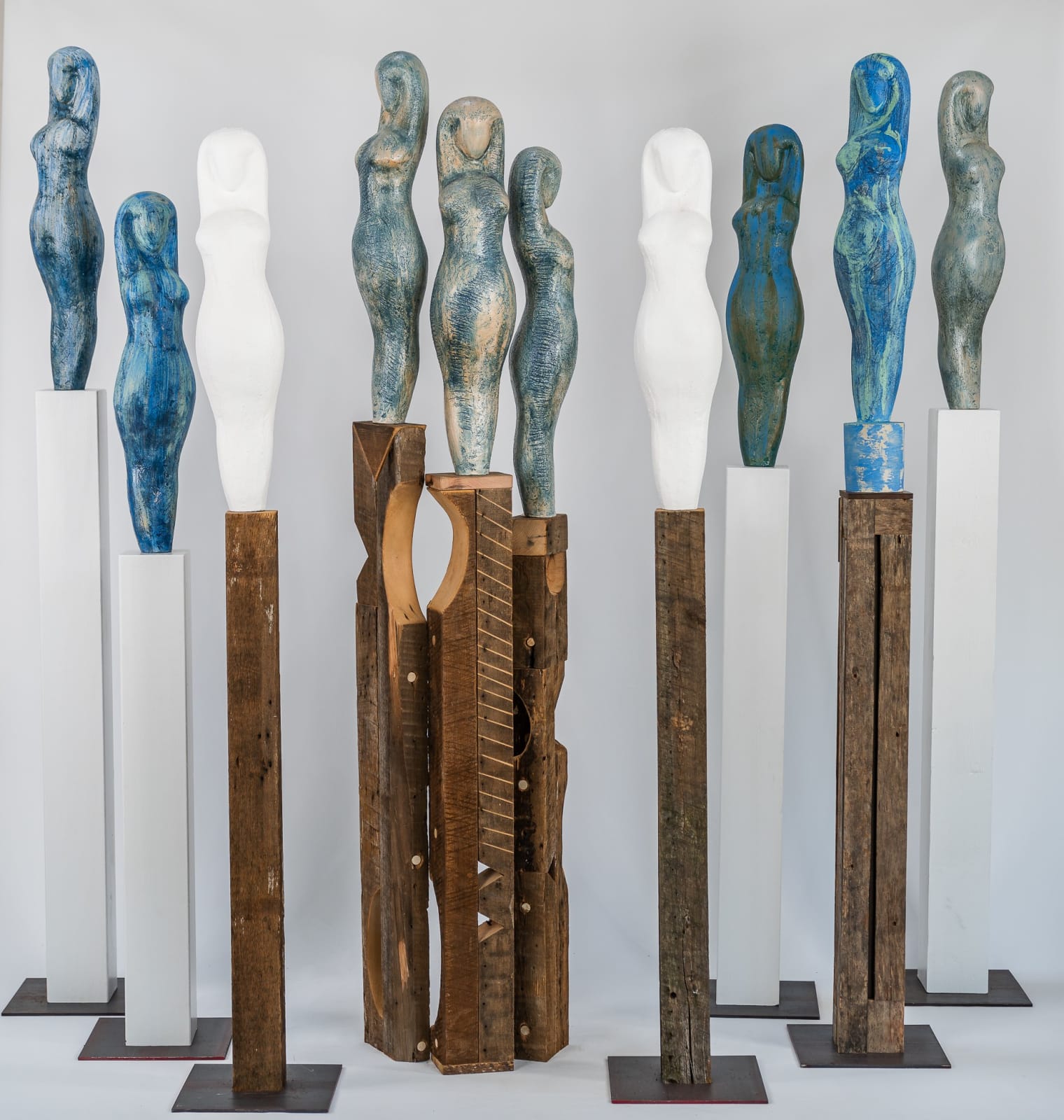 Ceramic figurative sculptures in the Egyptian series by sculptor Emilio DiIorio