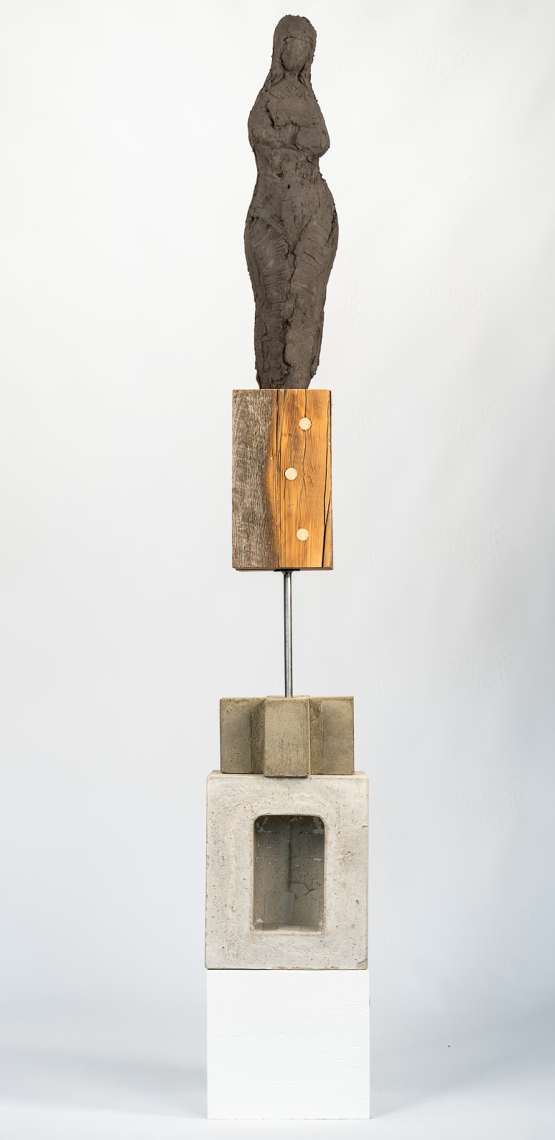 Standing abstract figurative ceramic sculpture by artist Emilio DiIorio