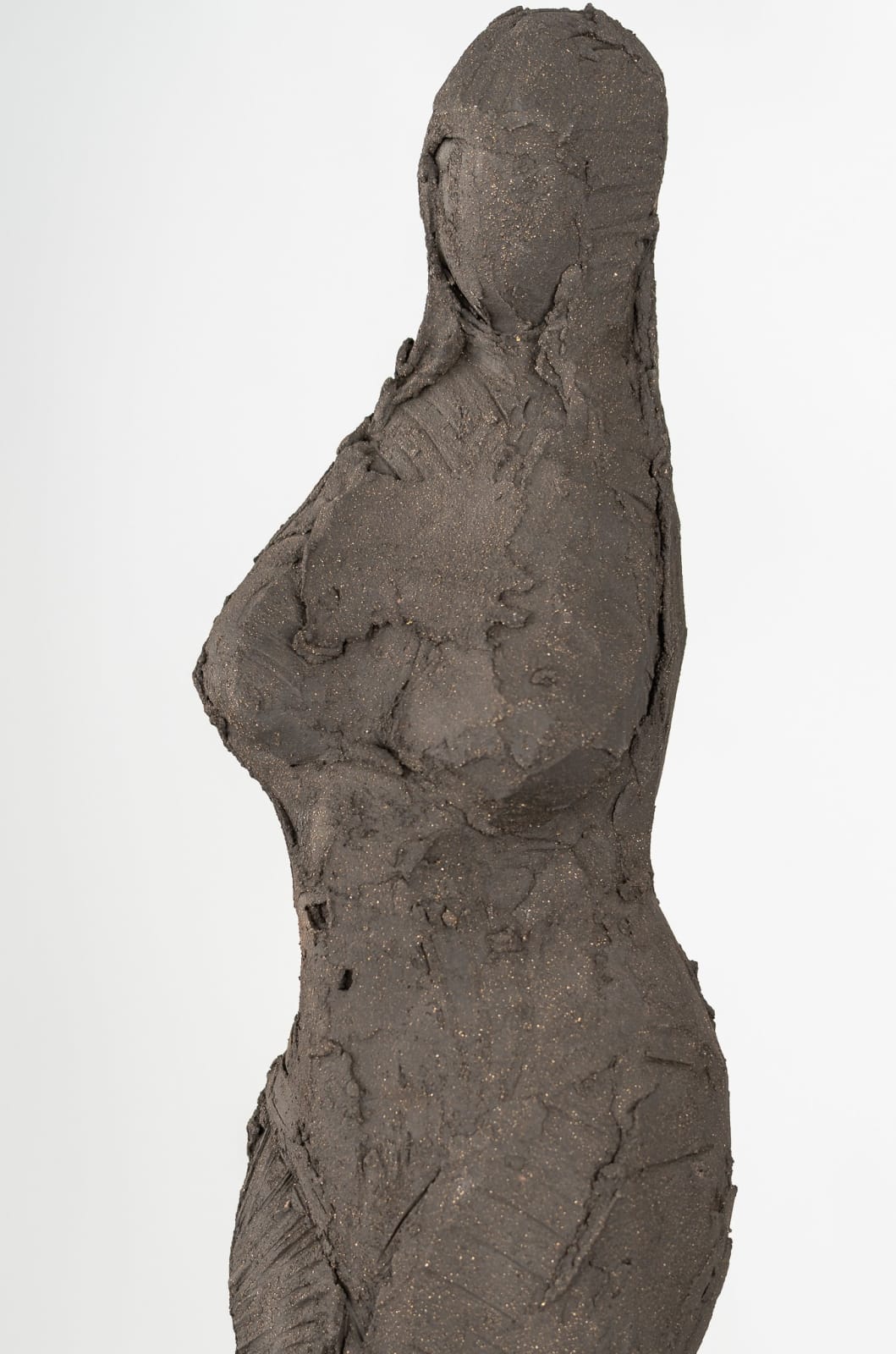 Standing abstract figurative ceramic sculpture by artist Emilio DiIorio