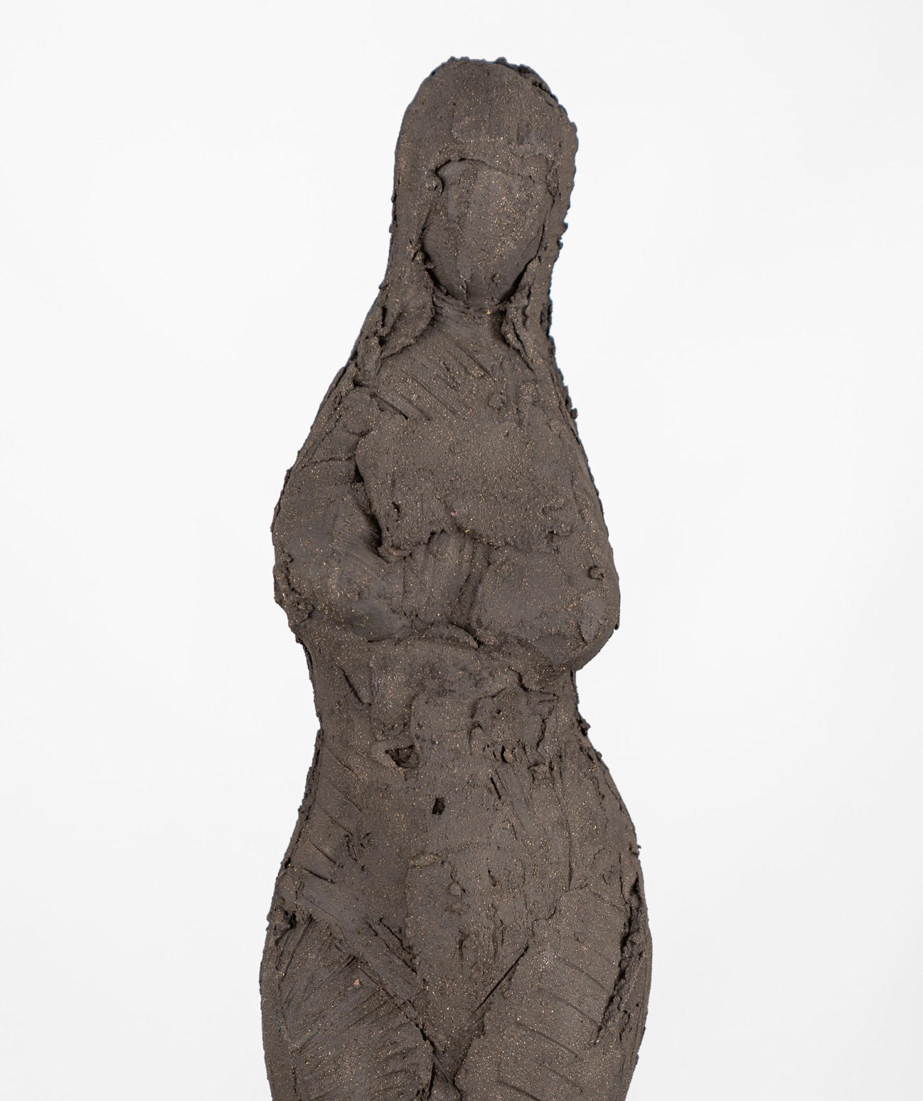 Standing abstract figurative ceramic sculpture by artist Emilio DiIorio