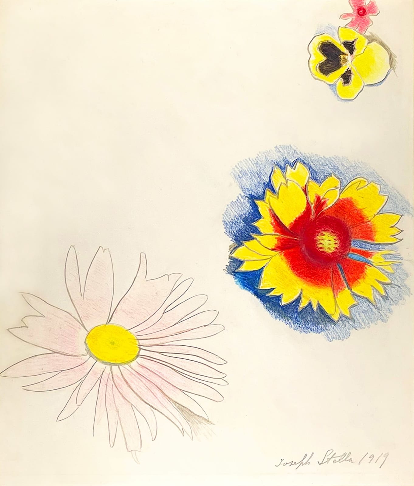 Joseph Stella, Three Colorful Flowers, 1919