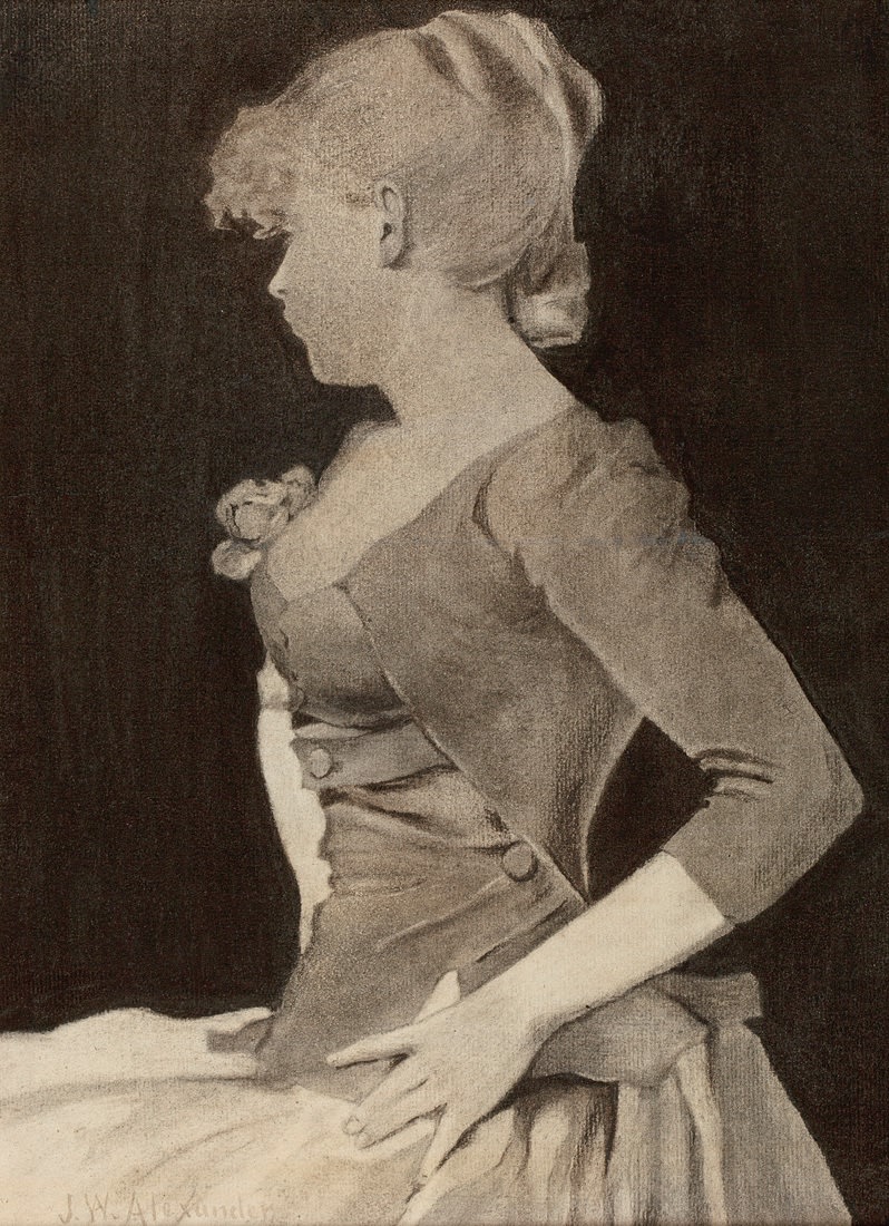John White Alexander, Silhouette of a Young Girl