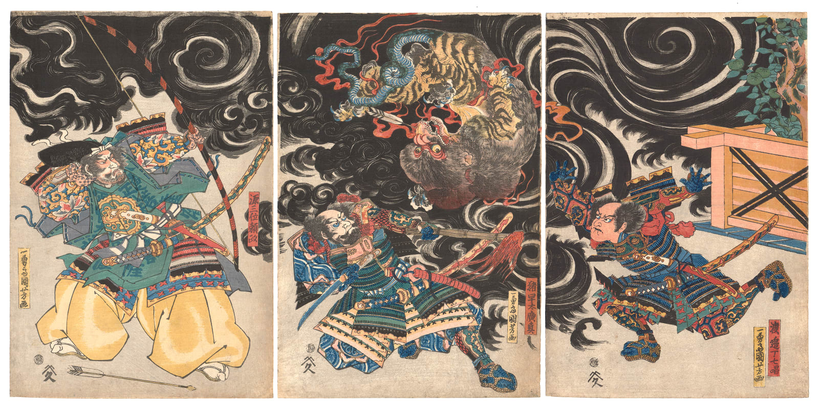 Utagawa Kuniyoshi (1797-1861), Minamoto no Yorimasa Slaying the 