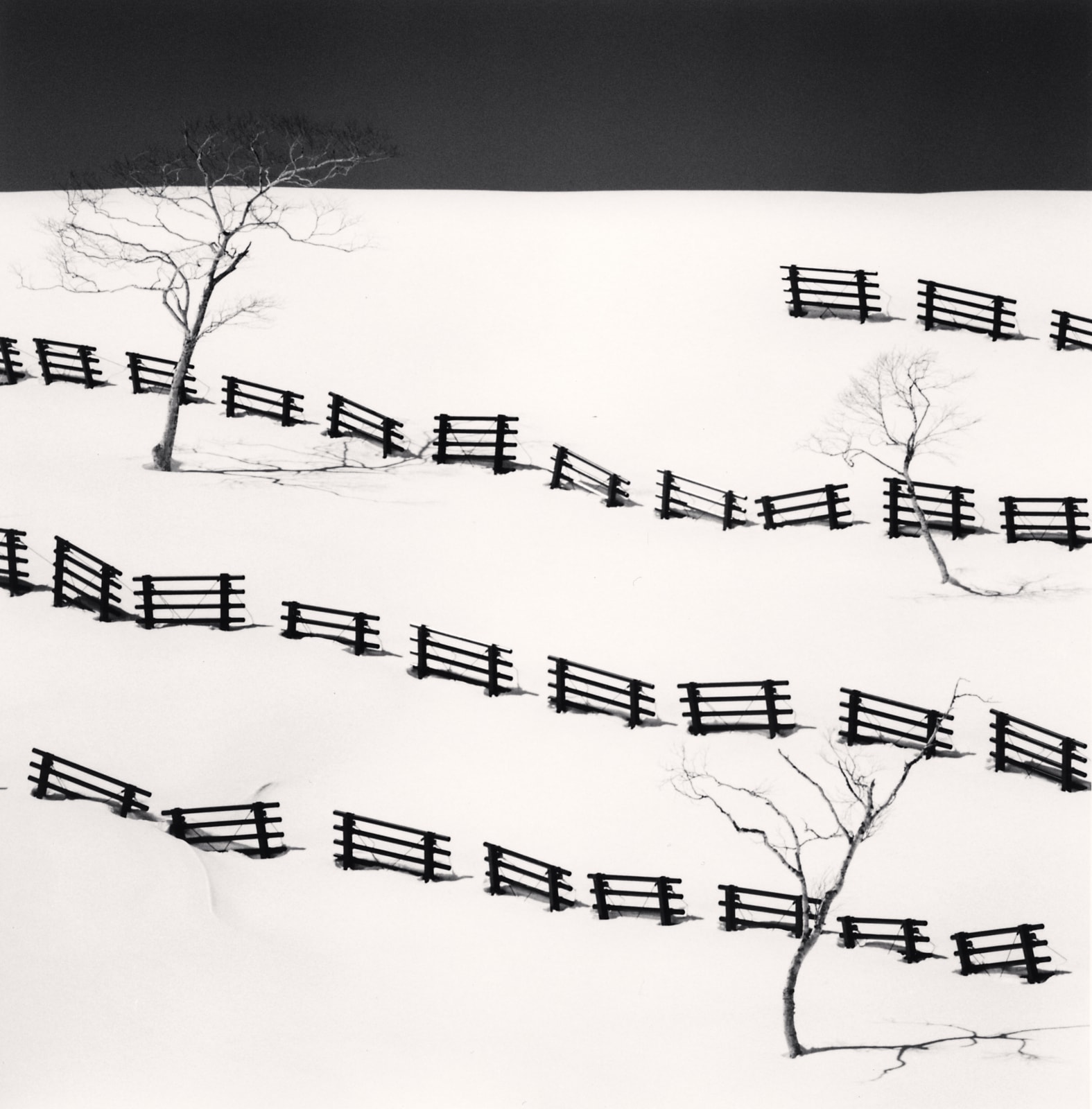 Michael Kenna, Thirty One Snow Fences, Bihoro, Hokkaido, Japan