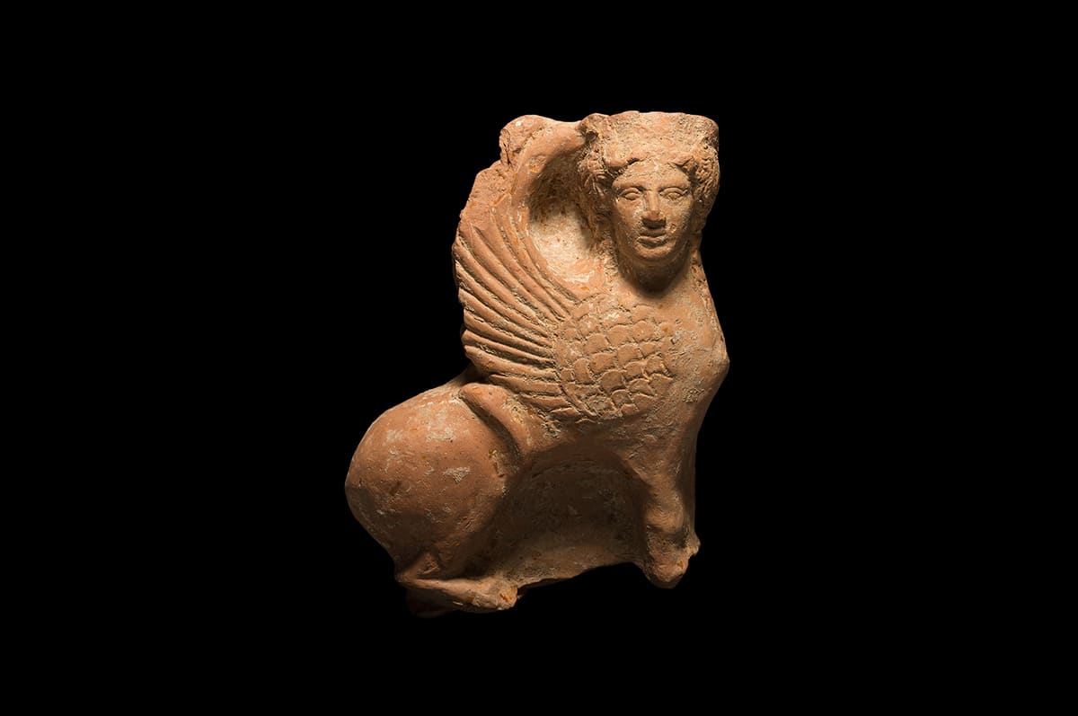 A Greek Ceramic Statue of a Sphinx, Circa 6th – 5th century B.C.E.