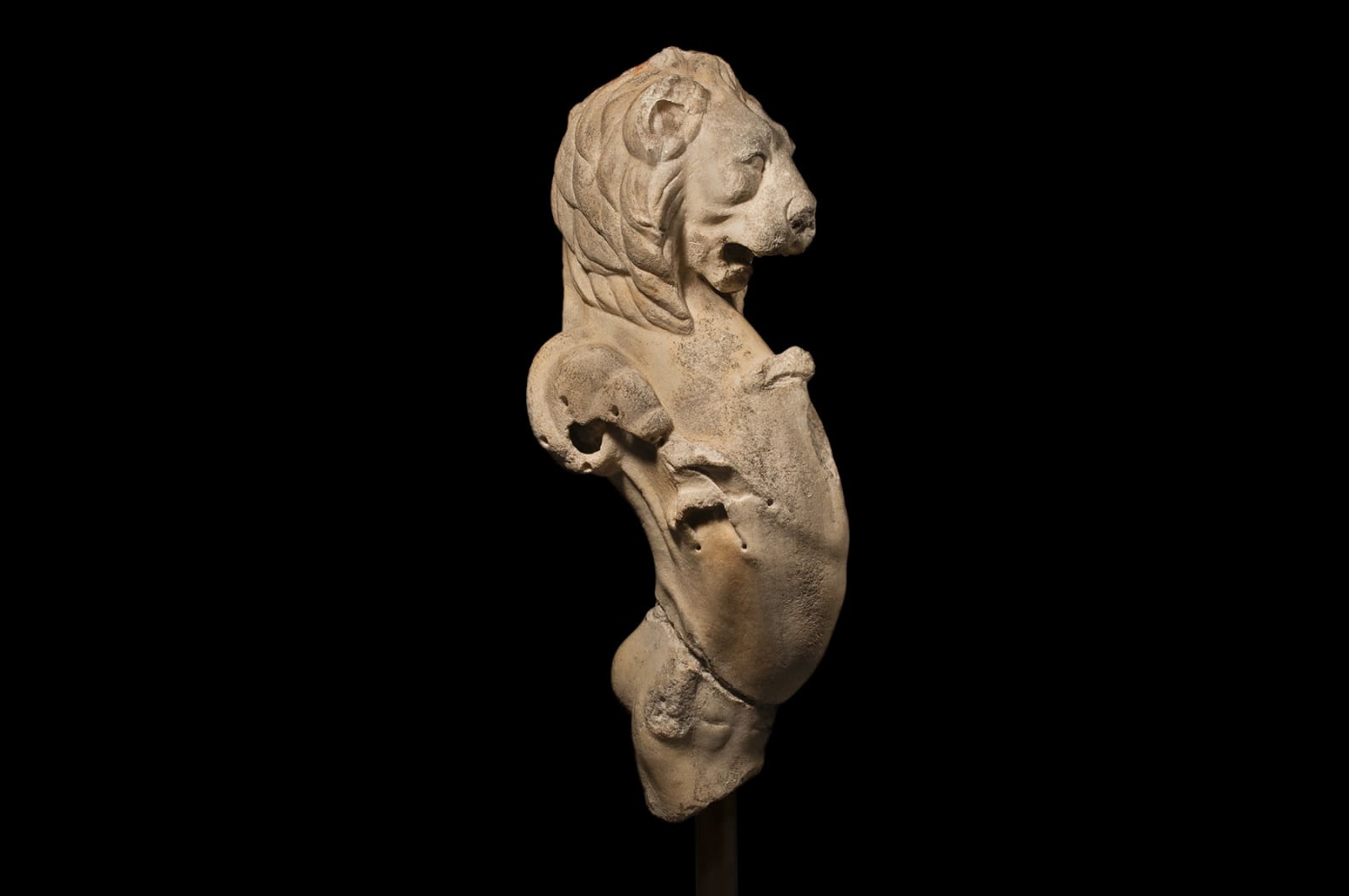 A Marble Trapezophoros Leg in the Form of a Lion, circa 100 A.D.