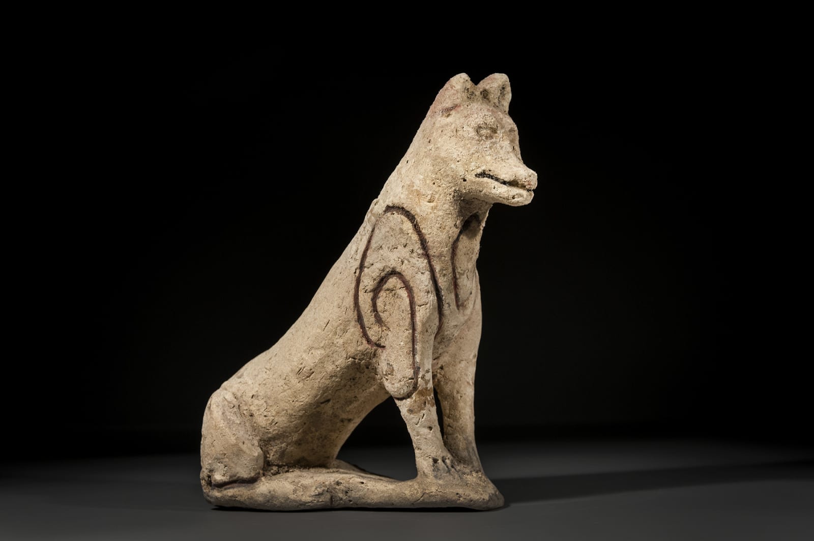 Ceramic Mesopotamian Figurine of a Dog, Early Bronze Age, 2700 B.C.E. - 2500 B.C.E.