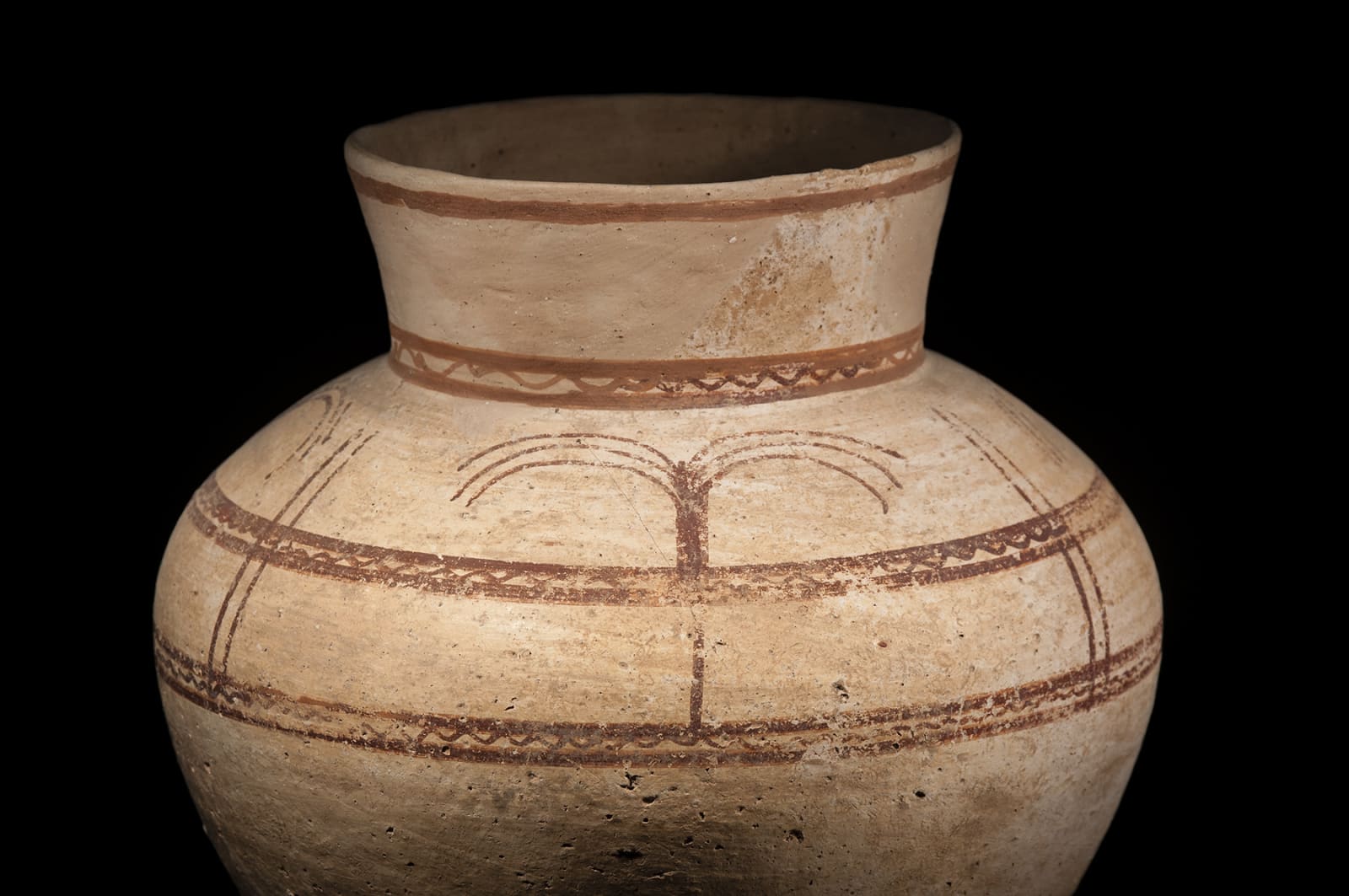 Large Canaanite Chocolate and White Ware, Late Bronze Age IA, 1530 B.C.E. - 1480 B.C.E.