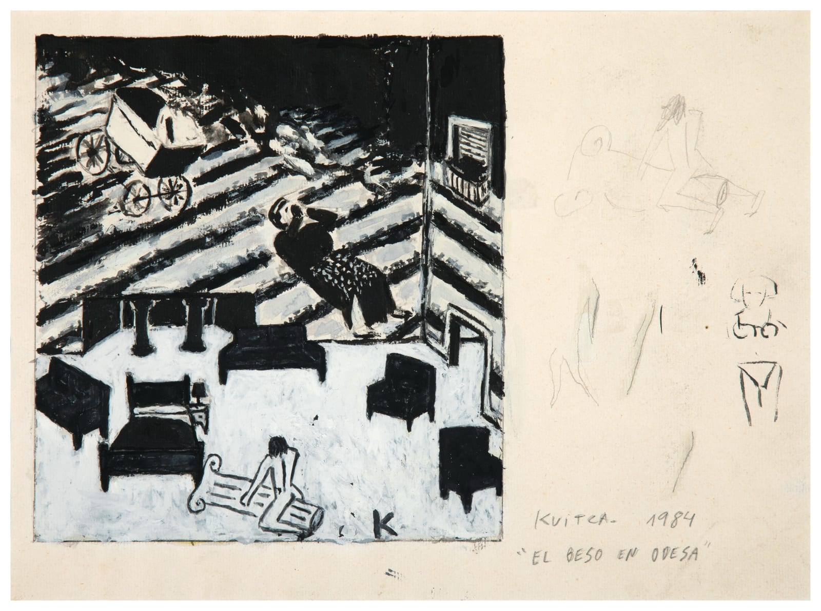 Guillermo Kuitca, El beso en Odesa, 1984