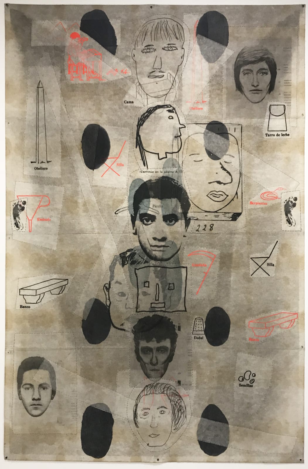 Eugenio Dittborn, L'est fait (Pinture aeropostal), 2001