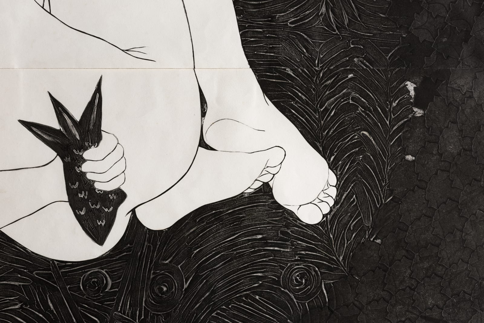 Belkis Ayón, Sin título (mujer en posición fetal), 1996