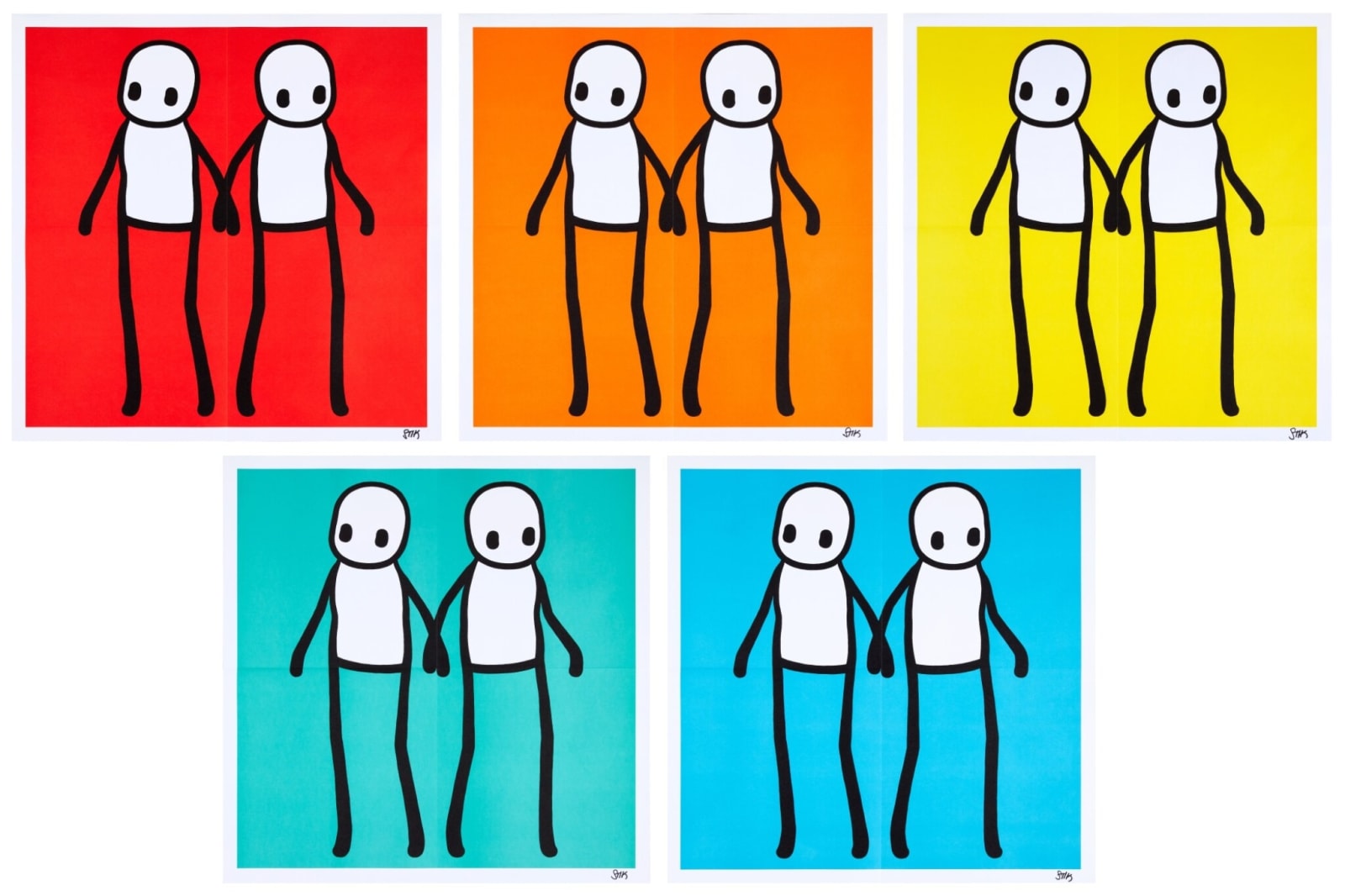 Stik, Holding Hands - full set of 5 (signed), 2020