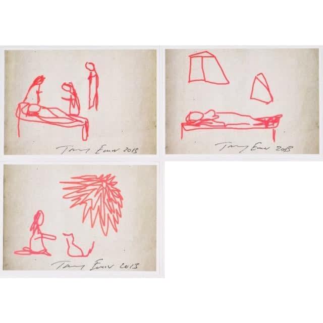 Tracey Emin, ipad Sketches - Nativity set of 3, 2013