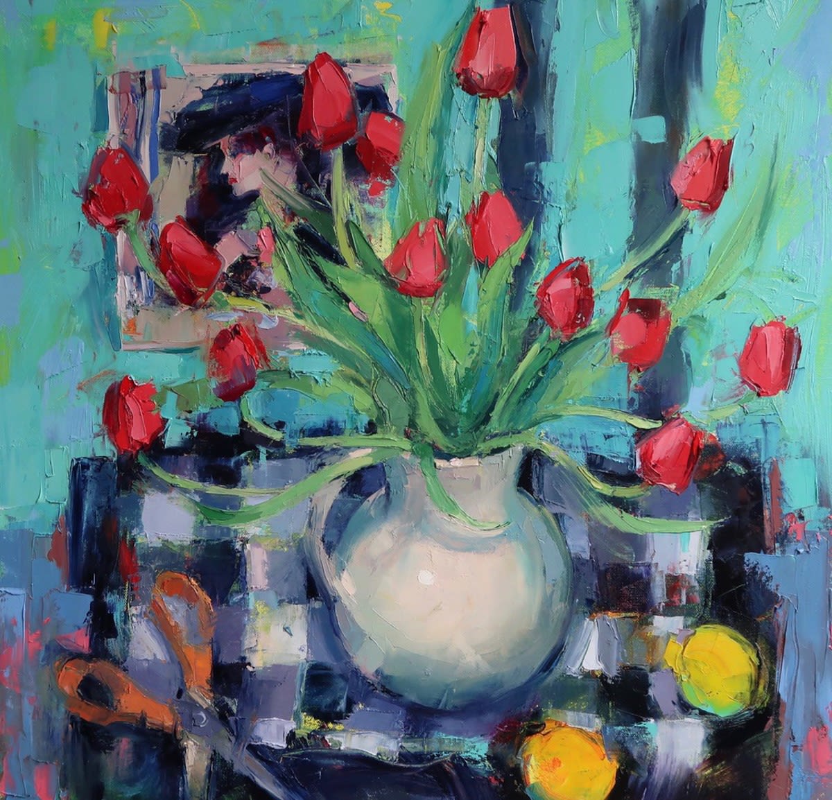Jennifer Mackenzie, Still Life with Red Tulips