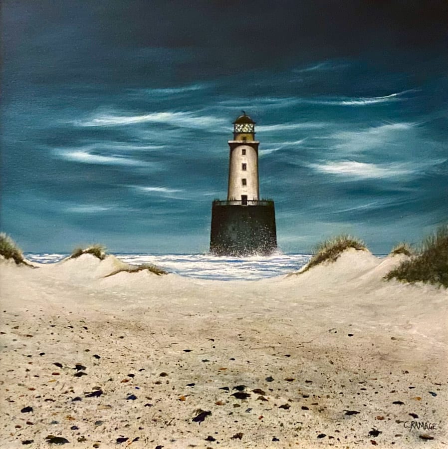 An oil painting by Clive Ramage called Rattray Head II