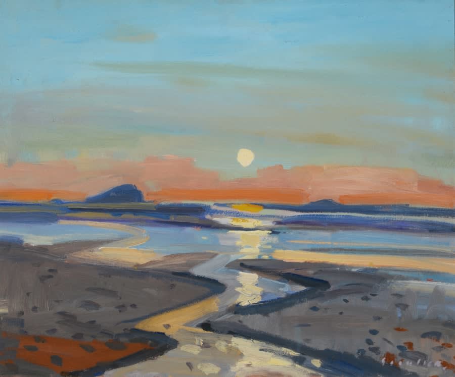 Glen Scouller RSW RGI, Sunset, Raised Beaches, Tobar Fuar, Colonsay