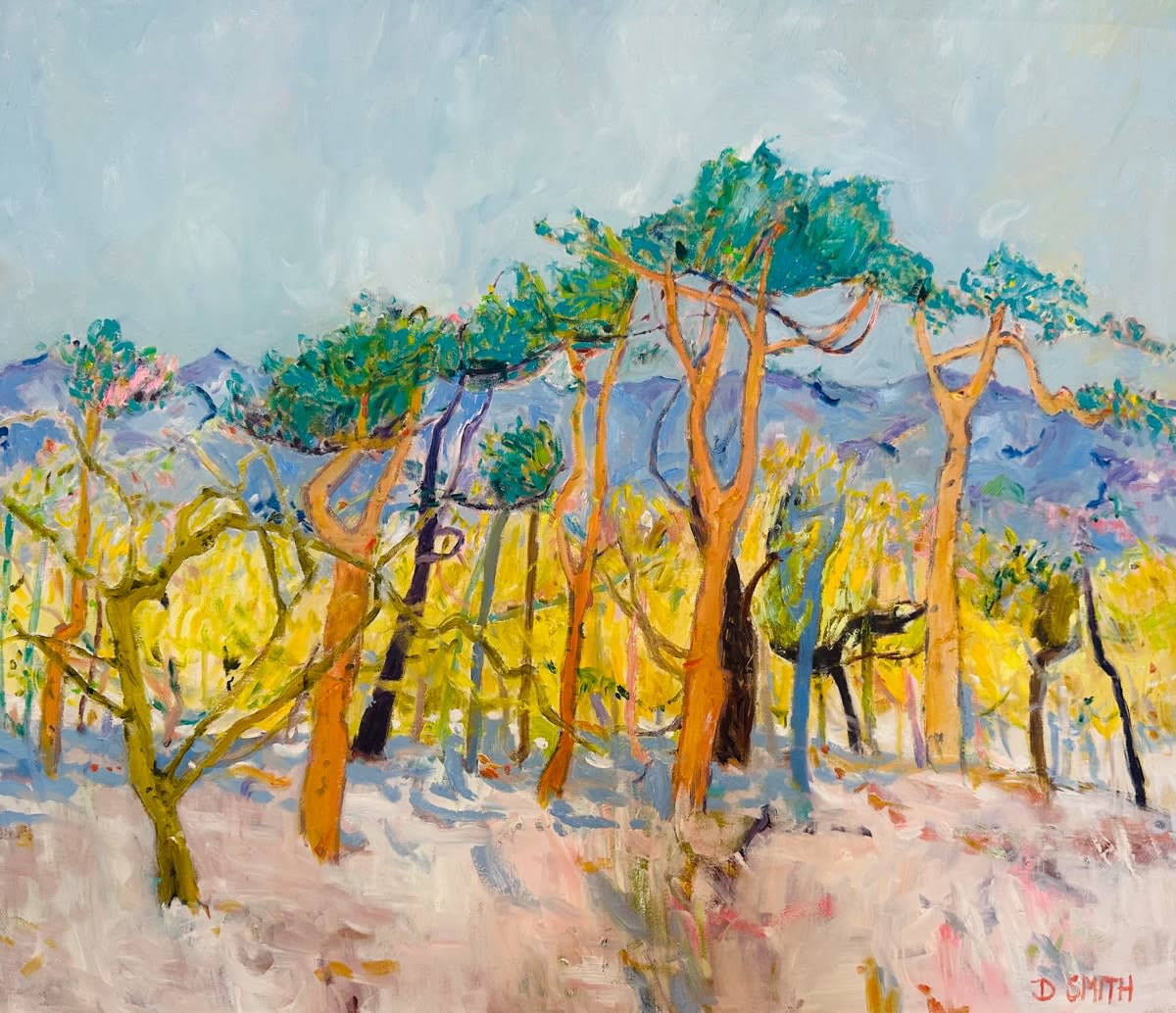 David Smith RSW, Scots Pines & Birch Forest Ballater