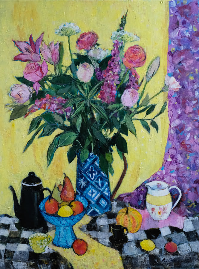 Ann Oram, Kitchen Still Life on Yellow