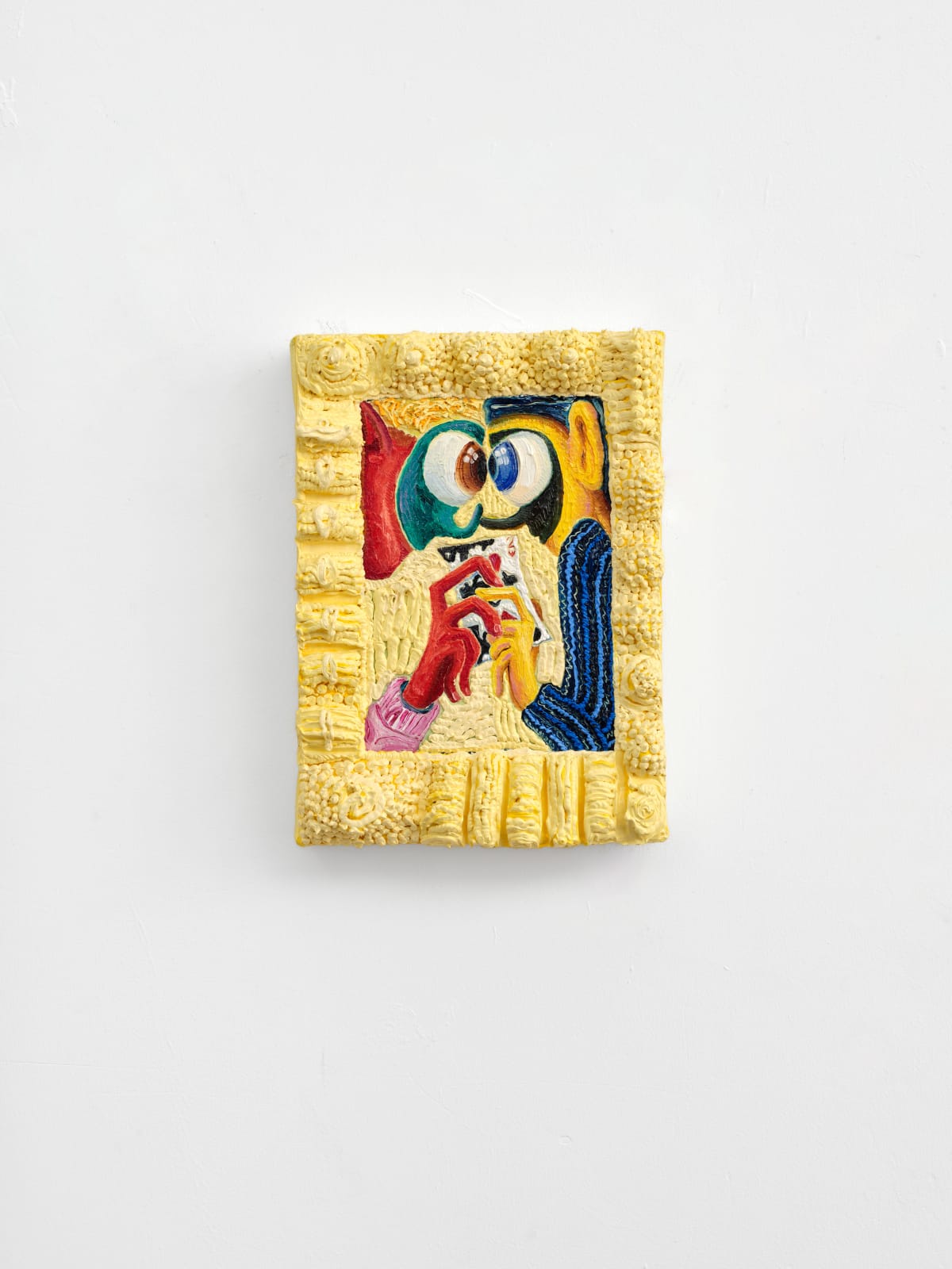 Wenjue 文爵, "Convergent Esotropia”（sees insides us，sees inside the Abyss，Dass zwei brennende Herzen) “对眼”（凝视着深渊燃烧的两颗炙热的红心）, 2025