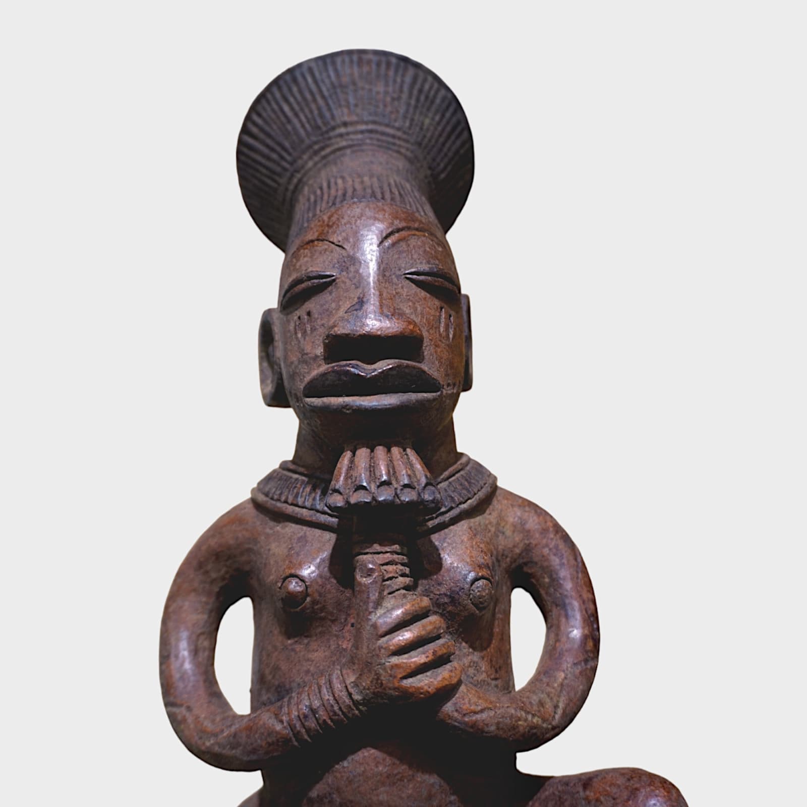 Mangbetu Effigy Vessel, depicting a Seated Man, Nineteenth to Twentieth Century AD