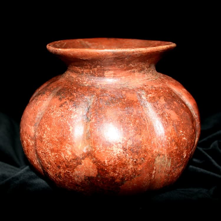 Colima Gourd Shaped Terracotta Vessel, 300 BCE - 300 CE