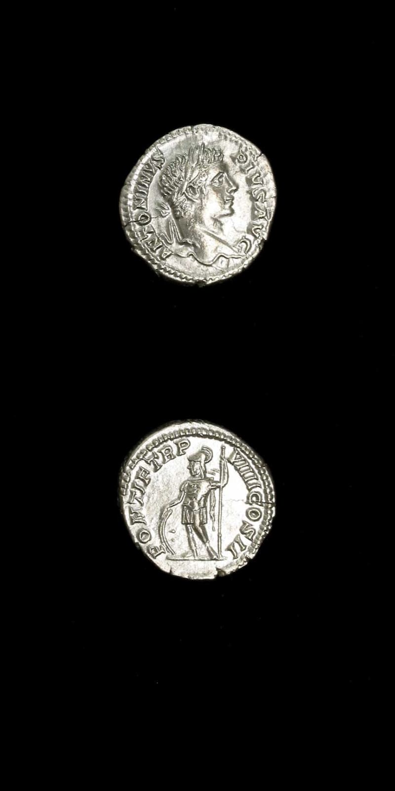Silver Denarius of Emperor Caracalla, 200 CE - 210 CE