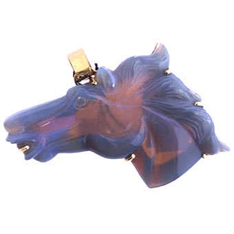 Opal Carved in the Form of Horse's Head