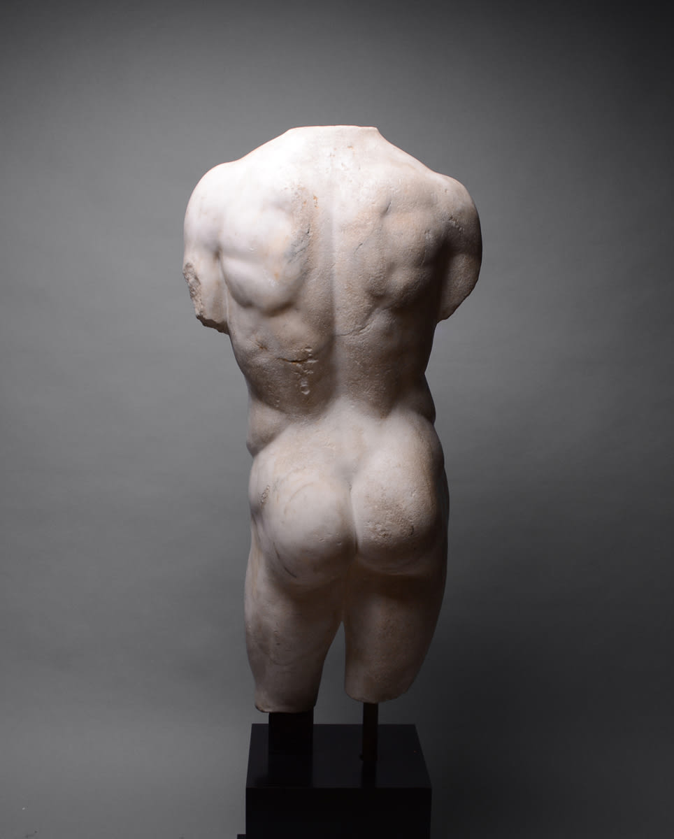 Roman Marble Torso of a Nude Male, 100 BCE - 200 CE