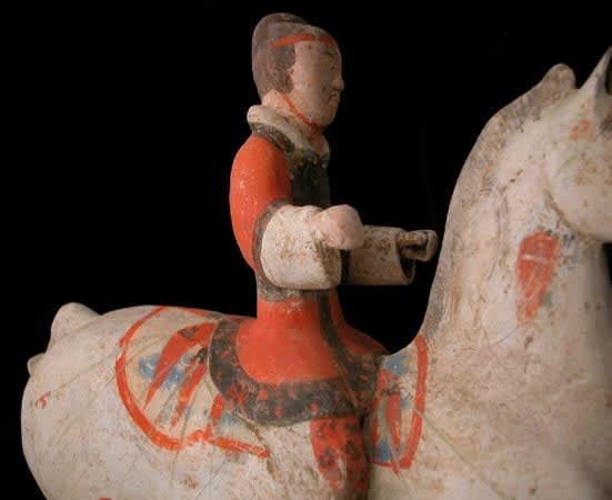 Han Polychrome Horse and Rider, 206 BCE - 220 CE
