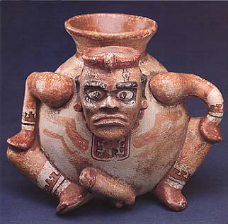 Seated Male Effigy Vessel, 800 CE - 1200 CE