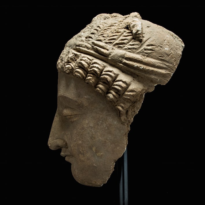 Gandharan Stucco Head of Buddha, 100 CE - 400 CE