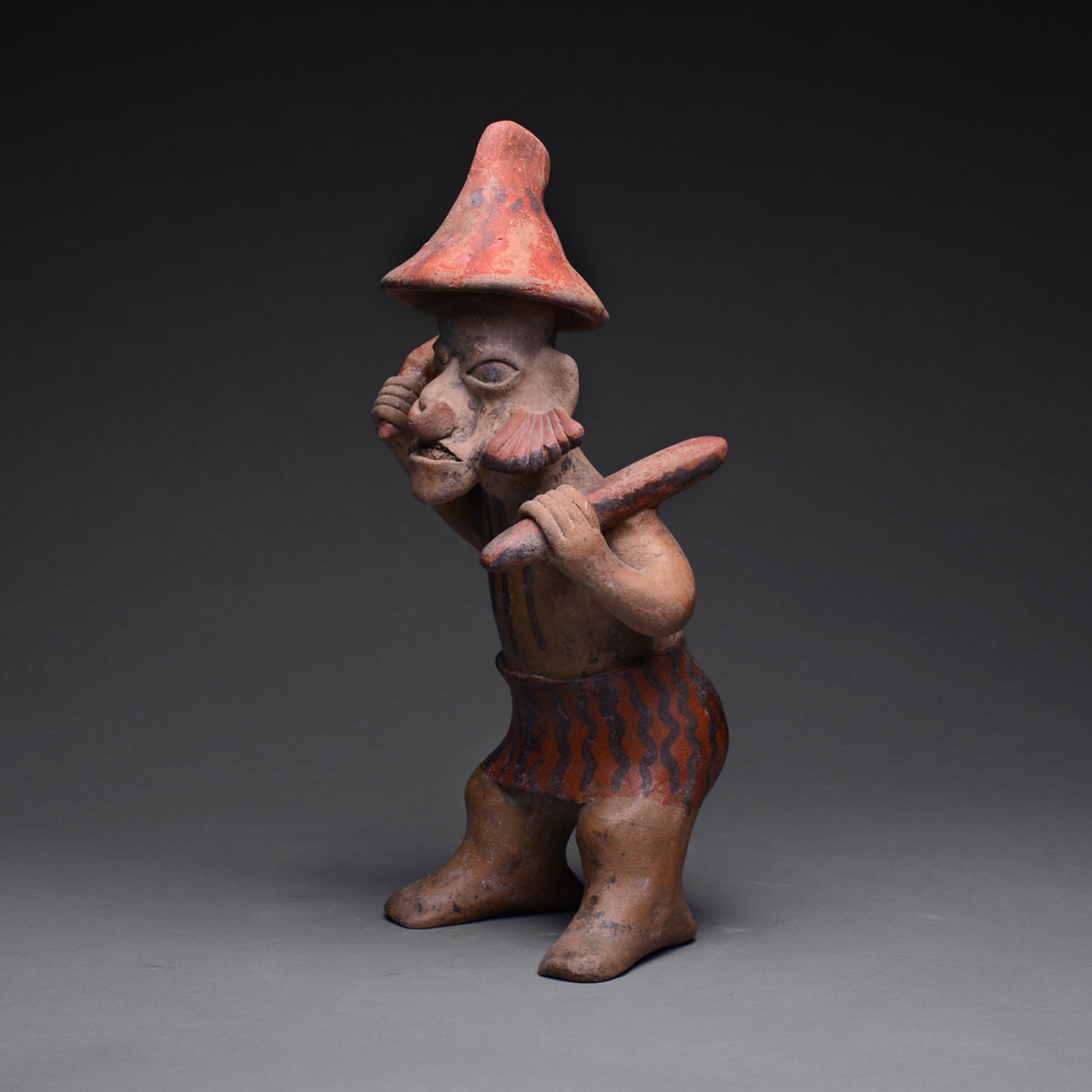 Nayarit Terracotta Sculpture of a Standing Warrior, 300 BCE - 300 CE
