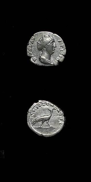 Silver Denarius of Empress Faustina Senior Issues Posthumously, 141 CE - 161 CE