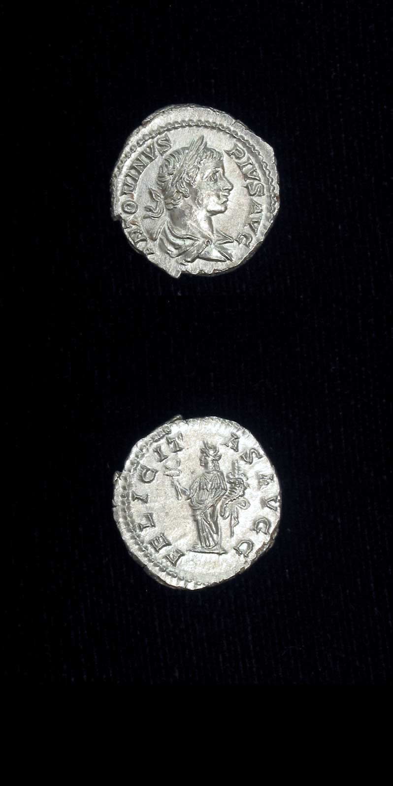 Silver Denarius of Emperor Caracalla, 200 CE - 210 CE