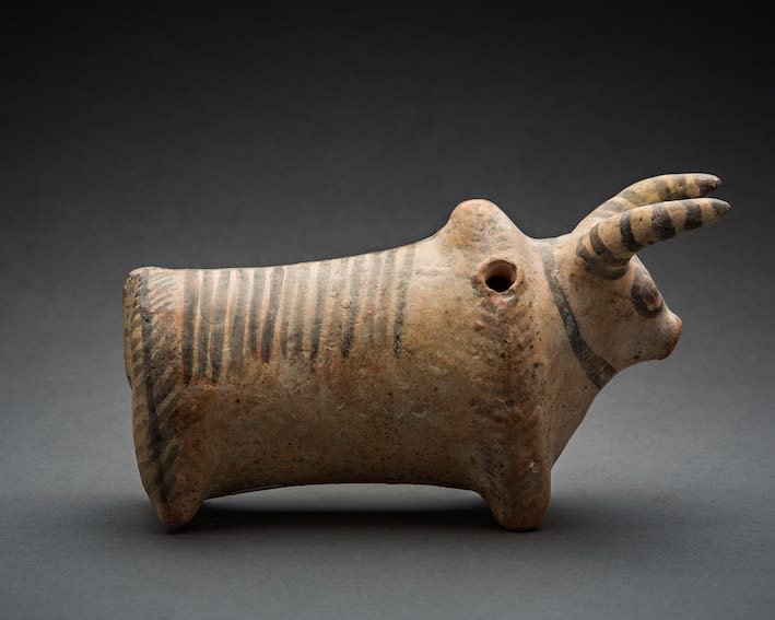 Indus Valley Painted Terracotta Sculpture of a Zebu Bull