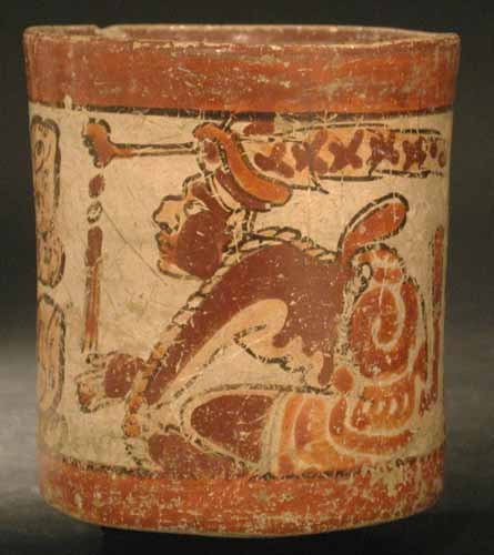 Mayan Painted Cylinder Vase 600 Ce 900 Ce Barakat Gallery
