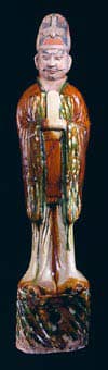 Tang Sancai-Glazed Civic Official, 618 CE - 906 CE