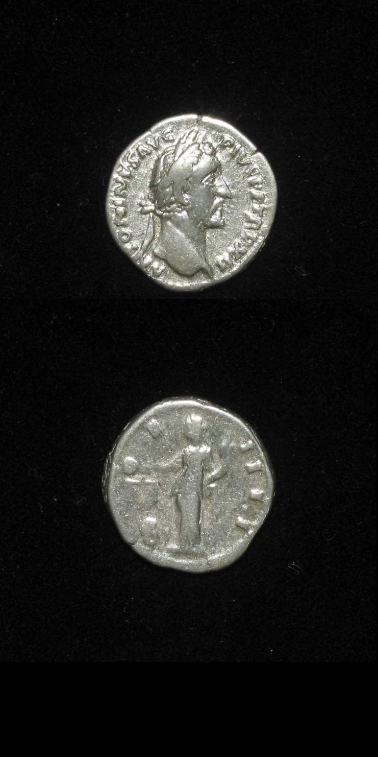 Silver Denarius of Emperor Antoninus Pius, 138 CE - 161 CE